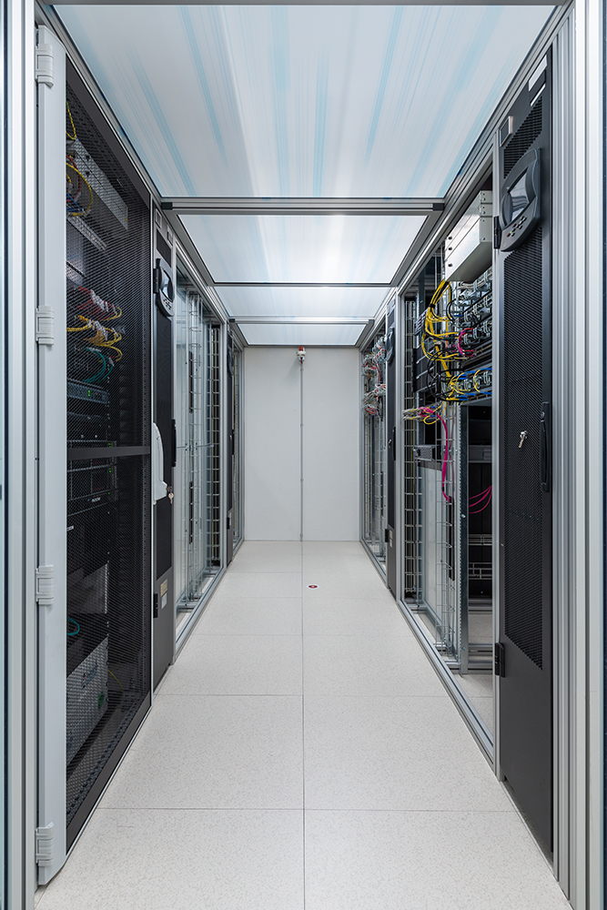 corridor of data processing service center environmental control